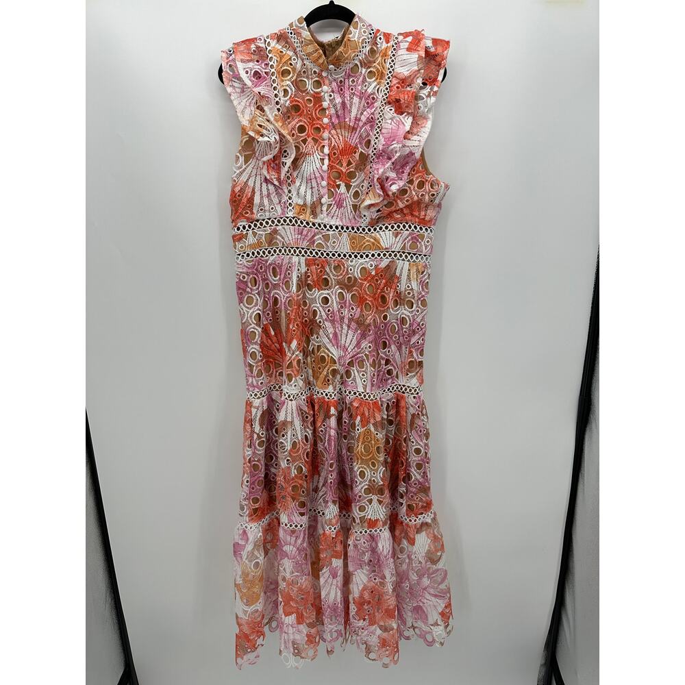 Dalia MacPhee‎ Floral Sleeveless Midi Dress Wedding Tea Party Romantic Modest XL